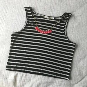 Striped crop jeweled top​​